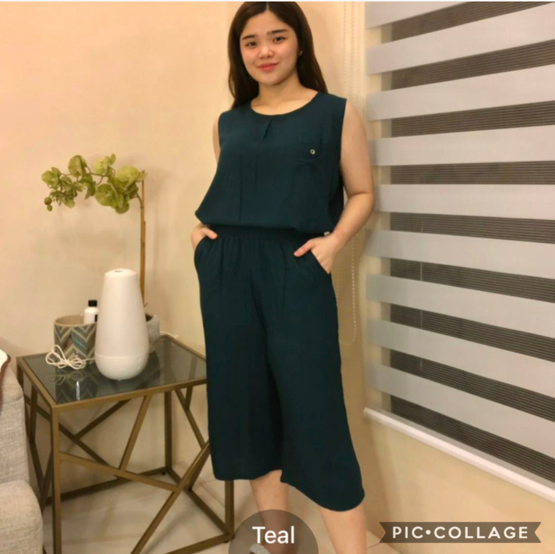 Clearance - Ladies Plain Challis Boho Pants Set