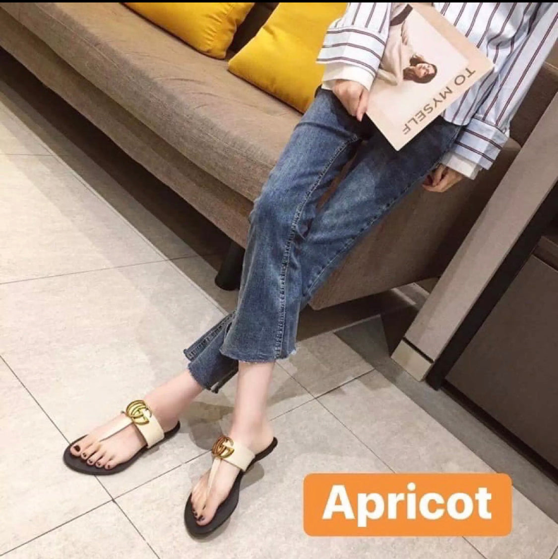 Ladies Sandals/Slide - Apricot